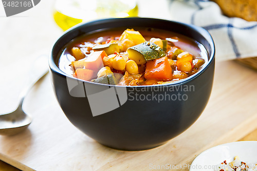 Image of Vegetables soup with chickpea