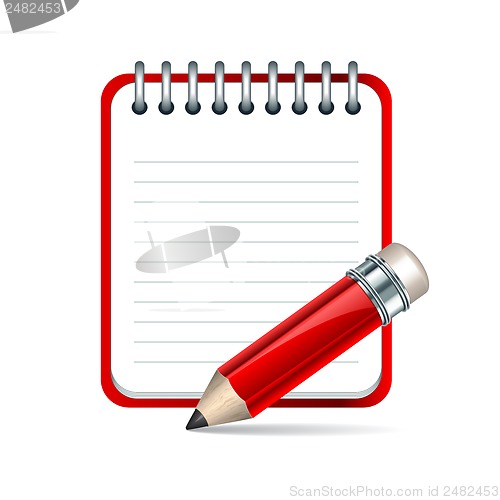 Image of Vector pencil and notepad icon