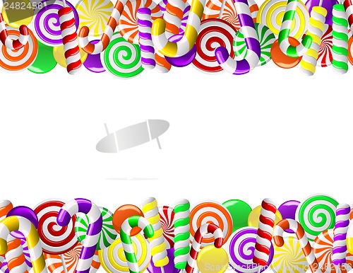 Image of Frame made of colorful candies