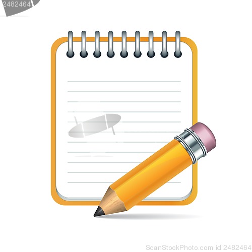 Image of Vector pencil and notepad icon