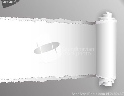 Image of Torn paper with opening showing white background.