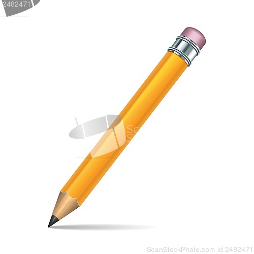 Image of yellow pencil isolated on white background