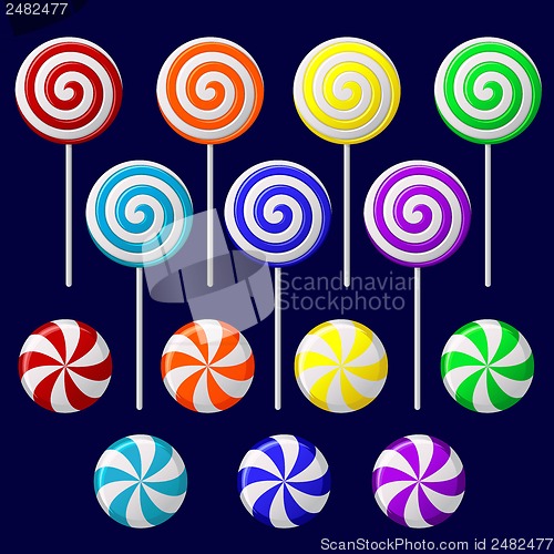 Image of Delicious colorful lollipop collection