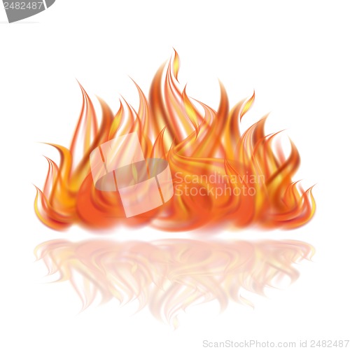 Image of Fire on white background.