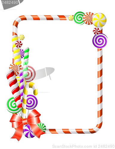 Image of Frame with colorful candies.
