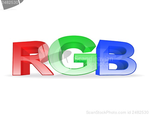 Image of the letters rgb on white background