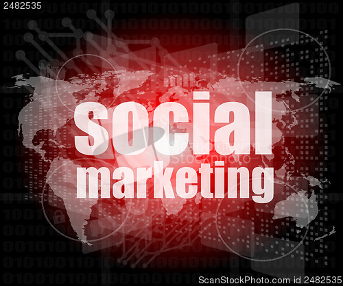 Image of social marketing - digital touch screen interface