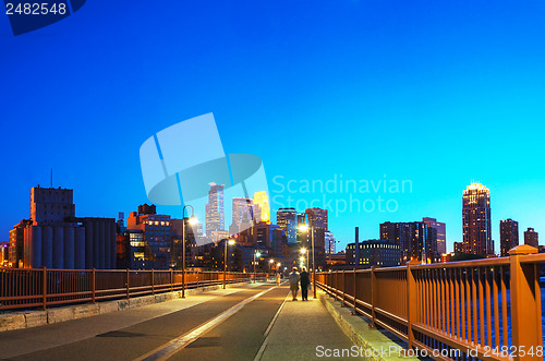 Image of Downtown Minneapolis, Minnesota at night time