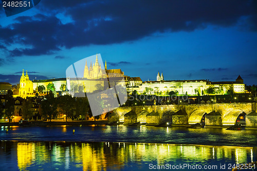 Image of Overview of old Prague from Charles bridge side