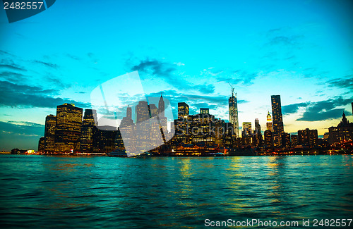 Image of New York City cityscape at sunset