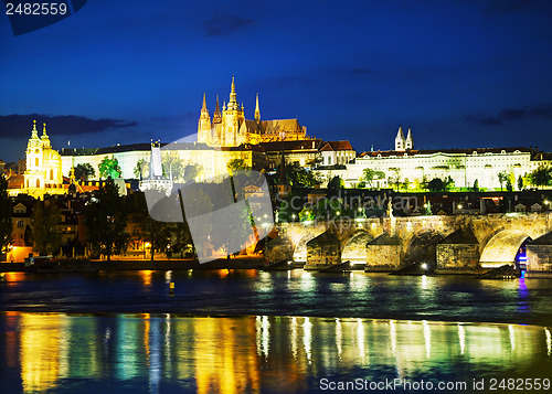 Image of Overview of old Prague from Charles bridge side