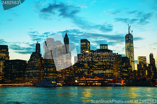 Image of New York City cityscape at sunset