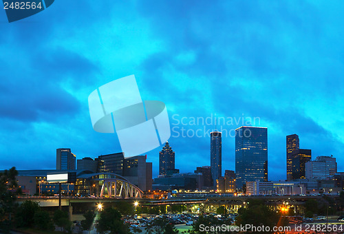 Image of Downtown Atlanta at night time