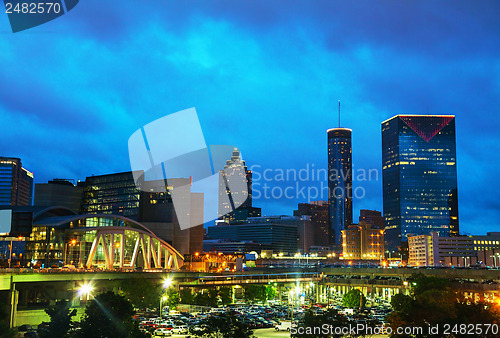 Image of Downtown Atlanta at night time