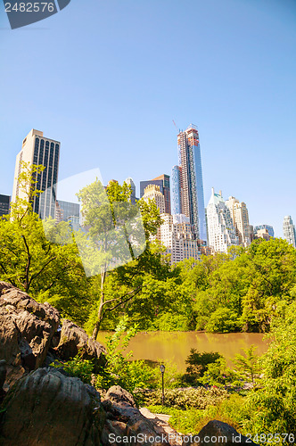 Image of New York City cityscape on a sunny day