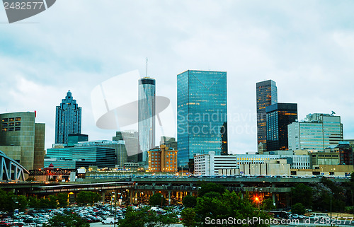 Image of Downtown Atlanta in the evening