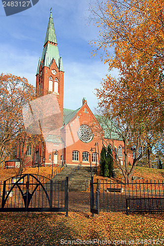 Image of Forssa Church, Finland in Autumn