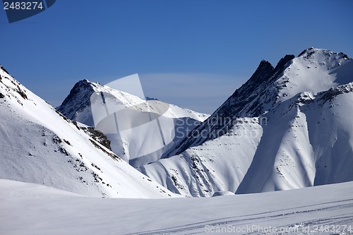 Image of Ski piste at nice winter day
