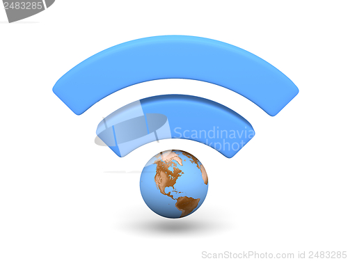 Image of Blue WiFi symbol