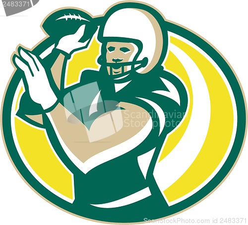 Image of American Football QB Passing Ball retro