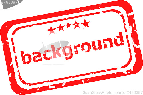 Image of background word on red rubber grunge stamp