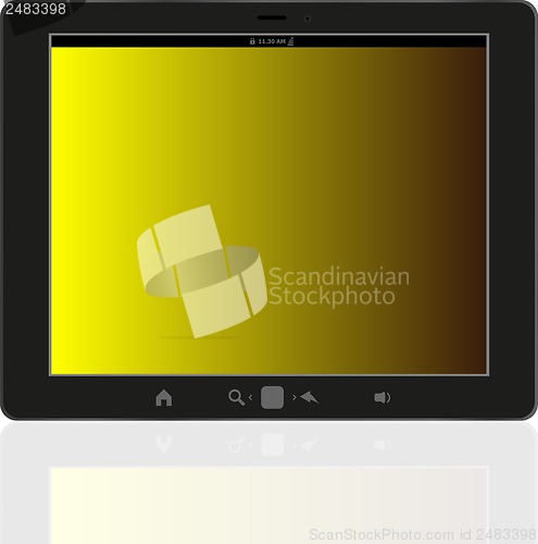 Image of tablet pc with abstract yellow screen