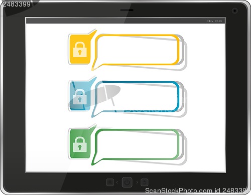 Image of tablet pc with lock set on it