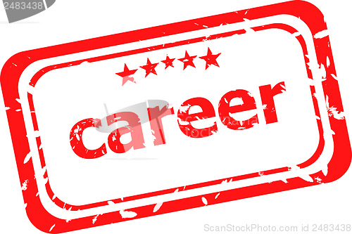 Image of career word on red rubber old business stamp