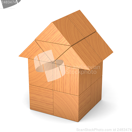 Image of Toy house made of cubes