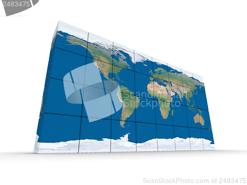 Image of World map made of blocks