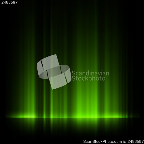 Image of Green northern lights, aurora borealis. EPS 10