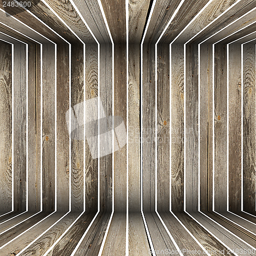Image of abstract 3d wooden structure