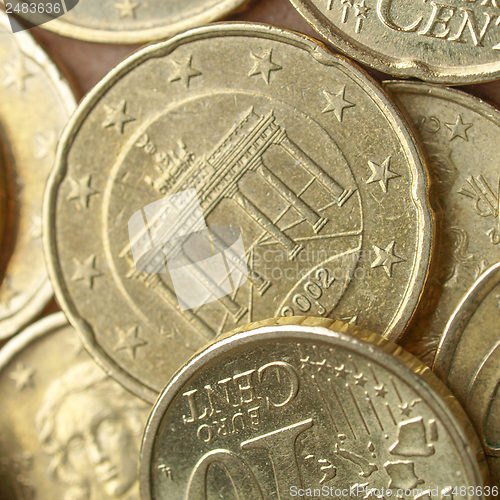 Image of Euro coins background