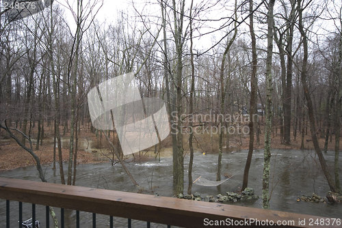 Image of view of flood in backyard