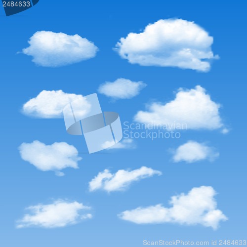 Image of Vector Collection of Cloud Symbols