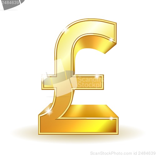Image of Gold sign pound currency.