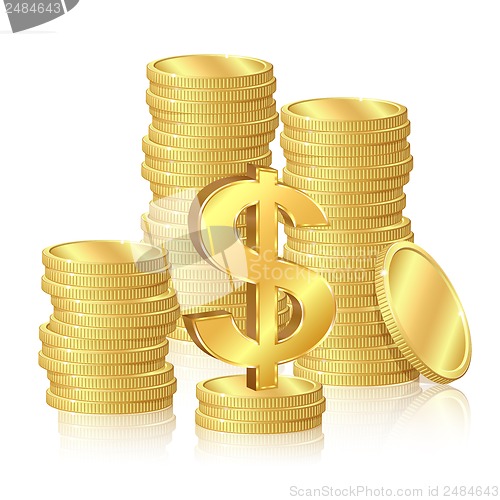 Image of Stacks of gold coins
