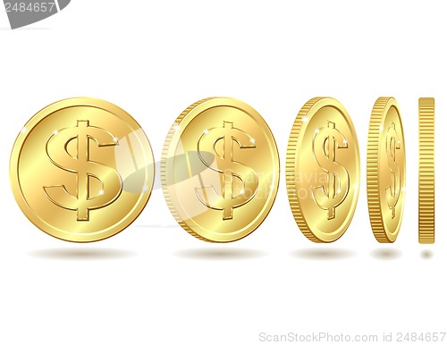 Image of golden coin with dollar sign