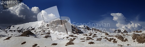 Image of Panorama of snowy winter mountains