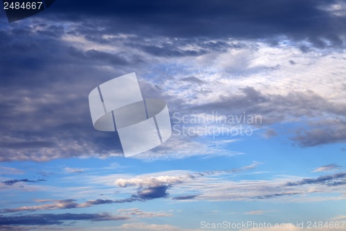 Image of Sky with clouds in nice summer evening