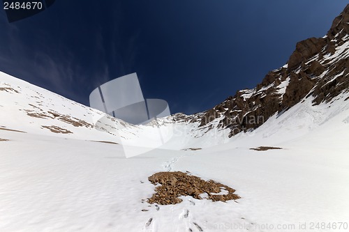 Image of Snowy mountains at nice winter day