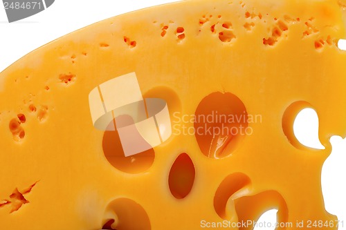 Image of Slice of cheese isolated on white background