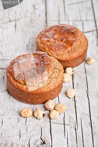 Image of fresh buns with hazelnuts 