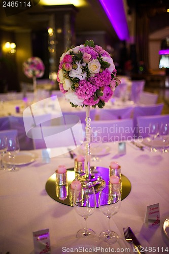 Image of Celebratory tables in the banquet hall