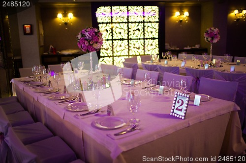 Image of Celebratory tables in the banquet hall