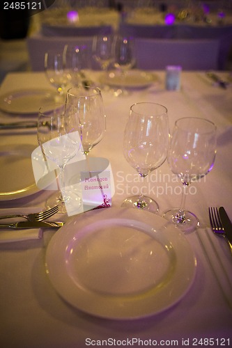 Image of Celebratory tables in the banquet hall