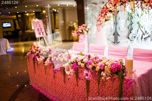 Image of Celebratory tables in the banquet hall