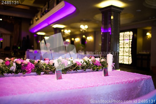 Image of Celebratory tables in the banquet hall