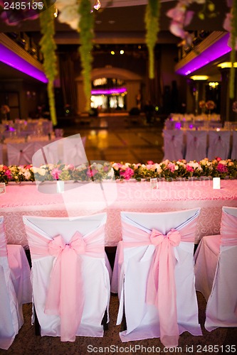 Image of Celebratory tables in the banquet hall