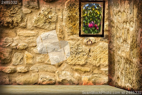 Image of Medieval prison with view to a garden